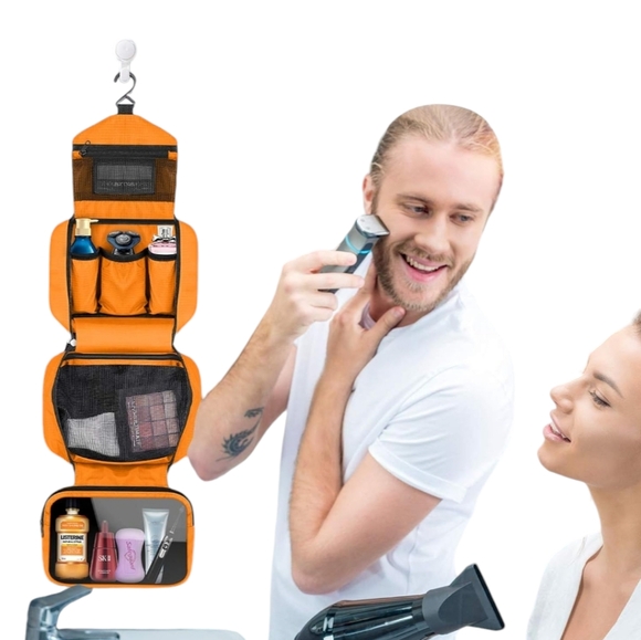 Travel Toiletry Bag - Waterproof, Hanging Hook, Portable Organizer for W & M - Picture 6 of 15